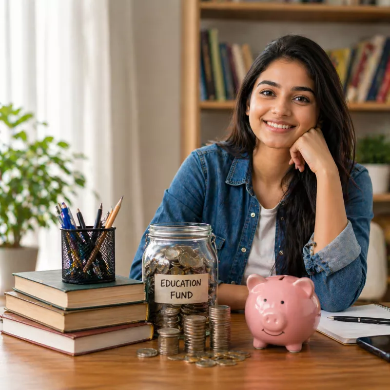 Student receiving education finance guidance